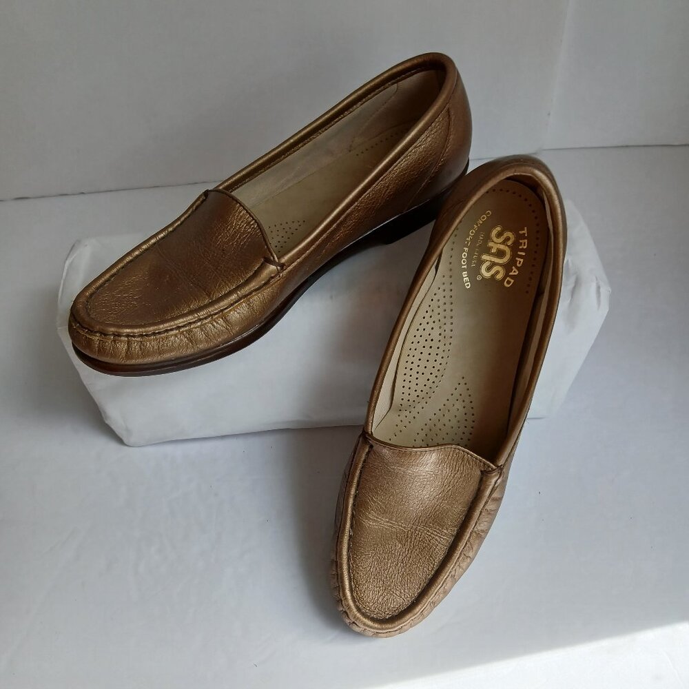 SAS Bronze-Gold Tripad Comfort Foot Bed Loafers ~ An American Classic! Sz 7.5 S